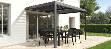 Pergola Lamellendach Wandmontage​